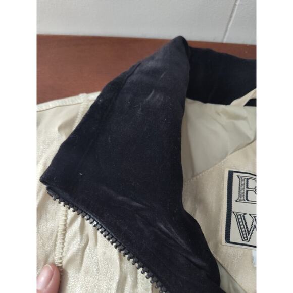 Vintage Retro East West Silks Small Front Zip Quilted Jacket Ivory - Picture 5 of 6